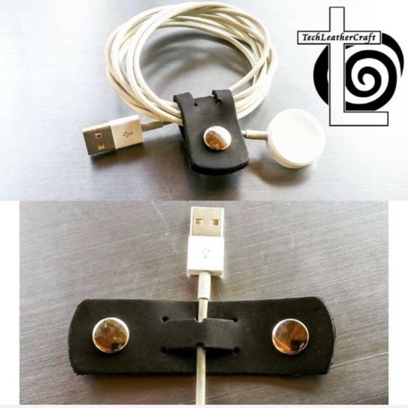 3 pack leather charging cable or cord holder organizer, various colors available - Picture 3 of 7